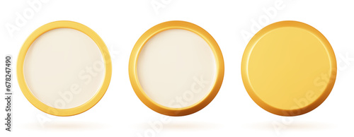 3d gold frame icon.