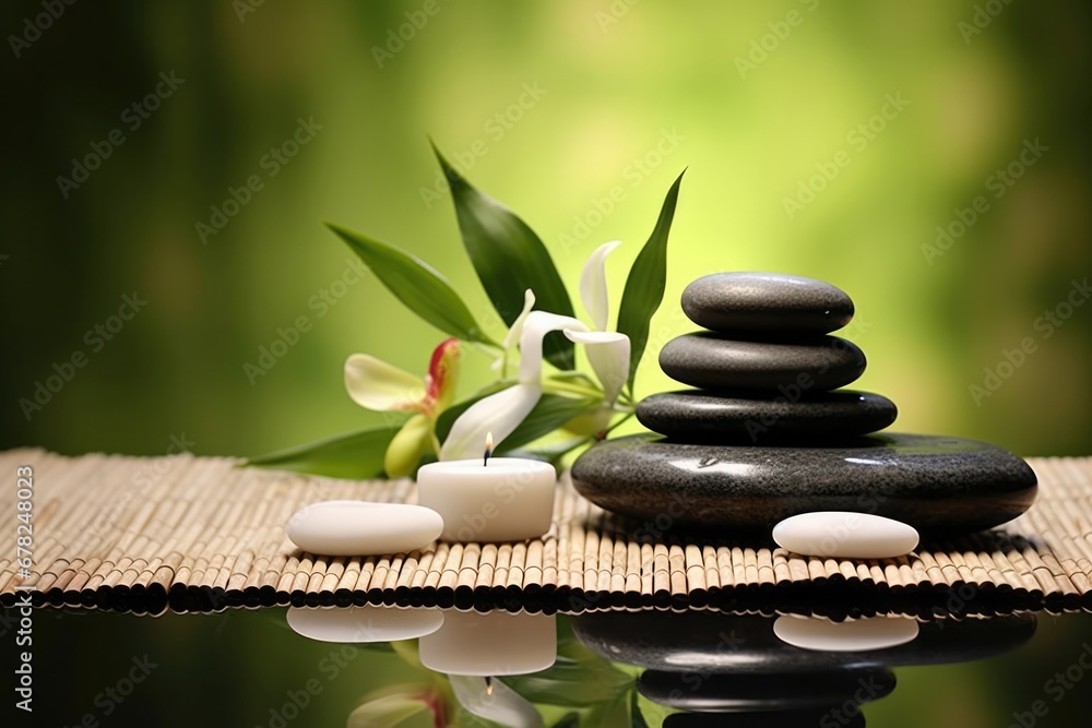Spa zen bamboo background therapy stone