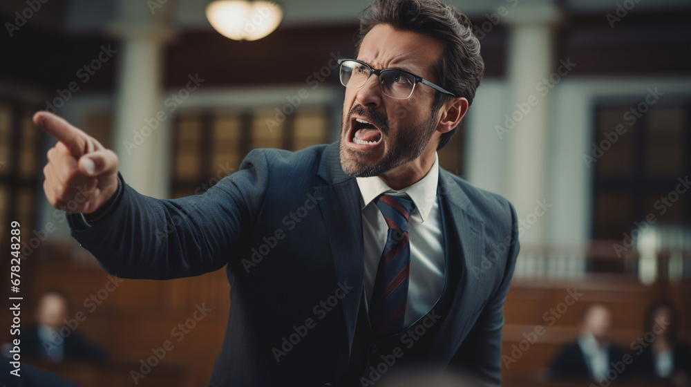 A lawyer arguing in a court. ai generative A lawyer arguing in a court. ai generative