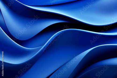 Abstract banner design with waves of dark blue paper. Beautifully wavy background