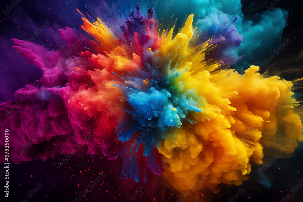 Fototapeta premium Colorful Powder Explosion on Black Background