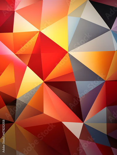 An image of orange and red triangles. Add gradients to the triangles. AI generative