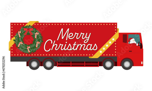 クリスマス広告のトラックのベクターイラスト