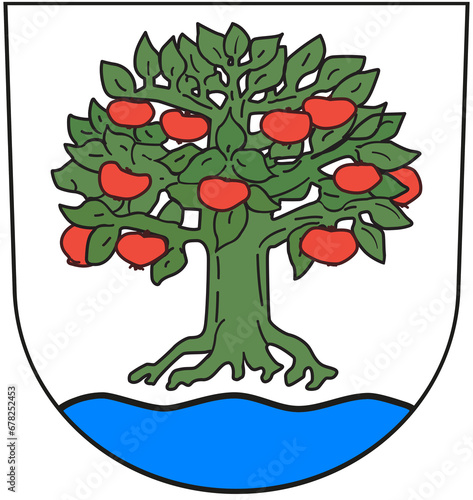 Coat of arms of the community of Affalterbach. Germany.