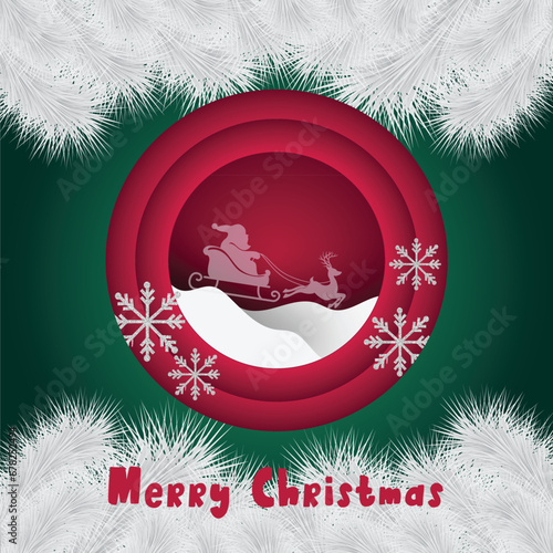 Merry Christmas greeting card, social media post and banner design. Vector Illustration 