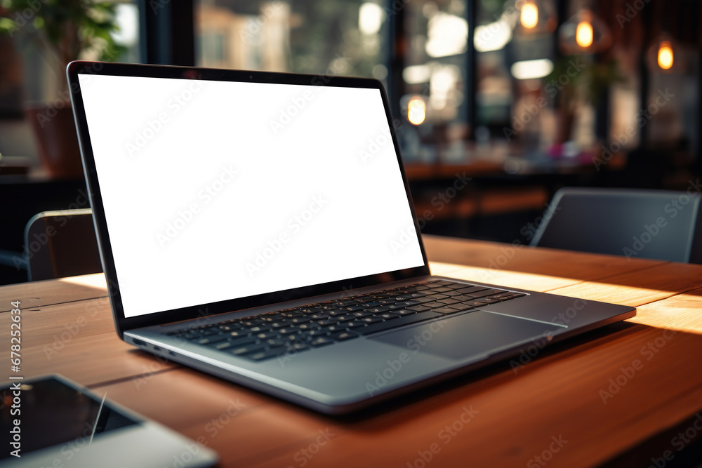 A laptop with tax software open on the screen. Concept of online tax filing and digital solutions. Generative Ai. A laptop with tax software open on the screen. Concept of online tax filing and digital solutions. Generative Ai.