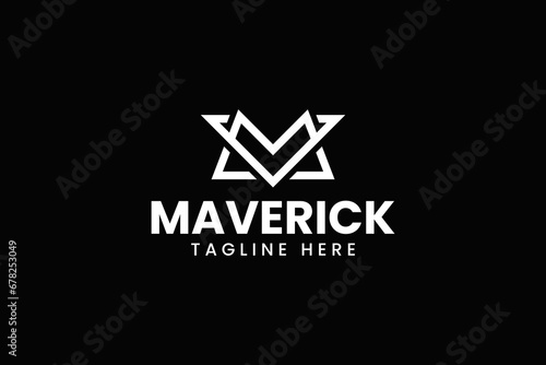 letter M V initial modern logo design for professional corporate business