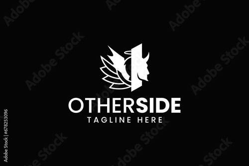 angle and devil other side shape modern logo design for professional company business