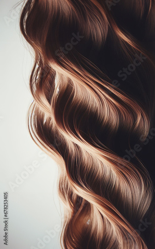 Golden blonde hair golden brown hair on a white background