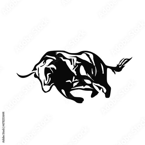 sketch of a bull with a transparent background from line elements for making logos and symbols