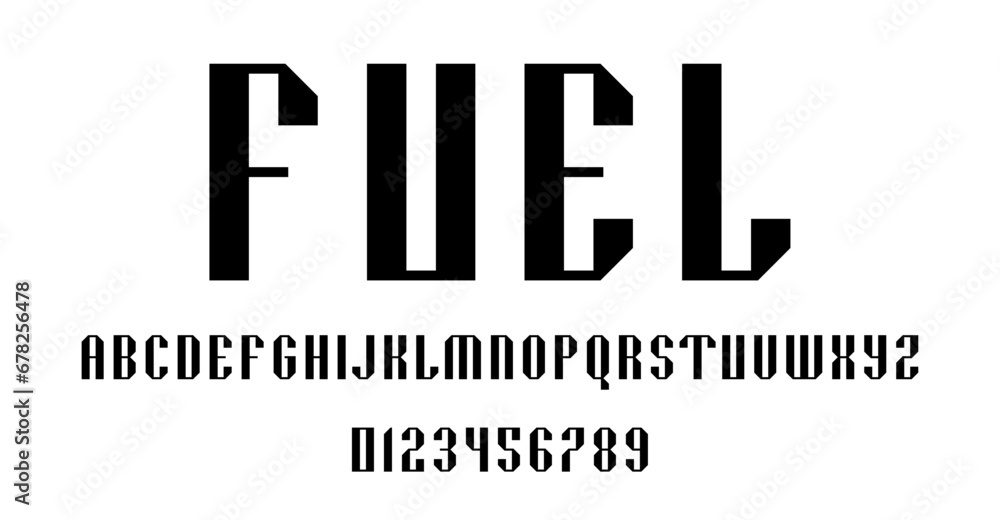 Set of alphabets font letters and numbers modern abstract design vector illustration