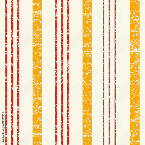 Abstract winter stripes in patina stain. Seamless pattern.Seamless print pattern design natural red , yellow tone canvas linen stripe textured pattern.
