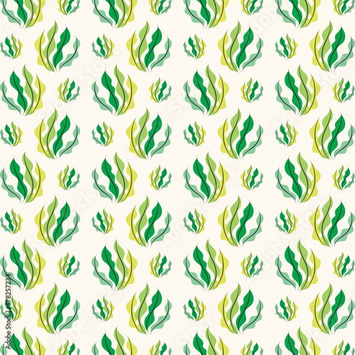 Seaweed creative trendy seamless pattern vector illustration background