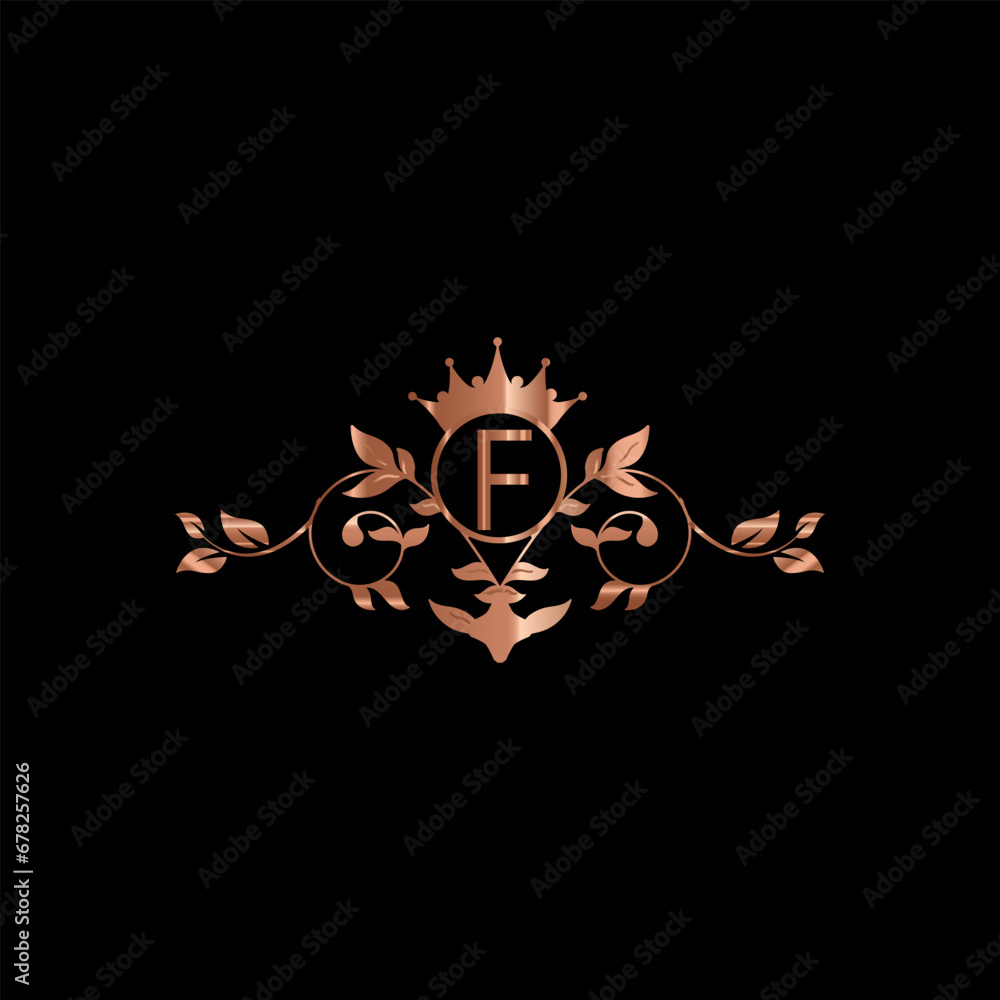 Fototapeta premium creative letter logo design with golden color