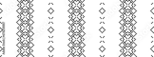 Cross stitch embroidery cloth, textile, fabric print. Vector seamless pattern