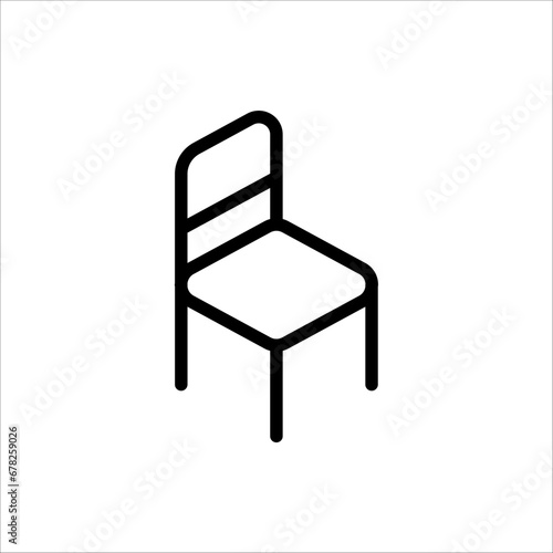 Office chair line icon, outline vector sign, linear style pictogram isolated on white background.