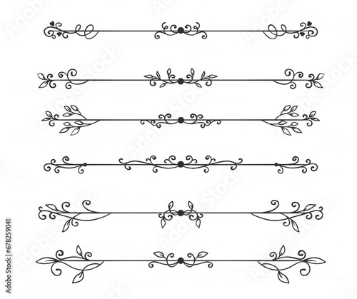 hand drawn vintage ornamental borders