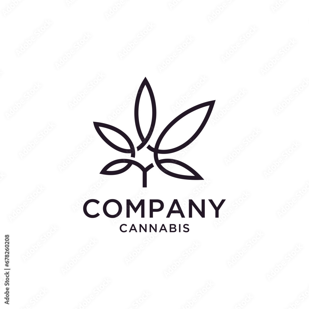 cannabis line vector logo designs cannabis line vector logo designs