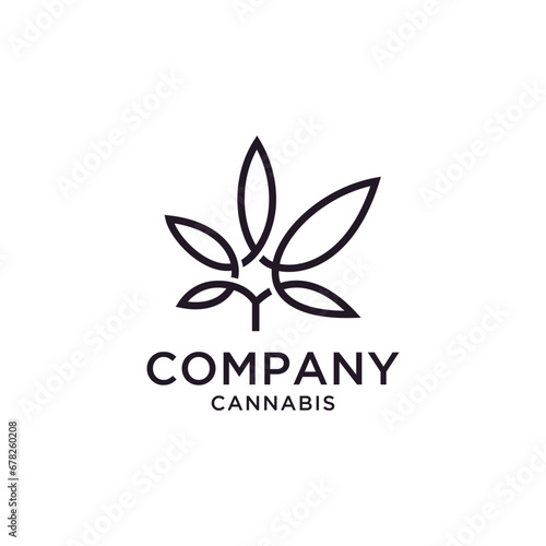 cannabis line vector logo designs