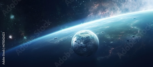 Beautiful Sphere of nightly Earth in outer space view AI generated image