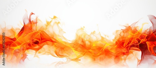 Hot Fire flames isolated white background AI generated image
