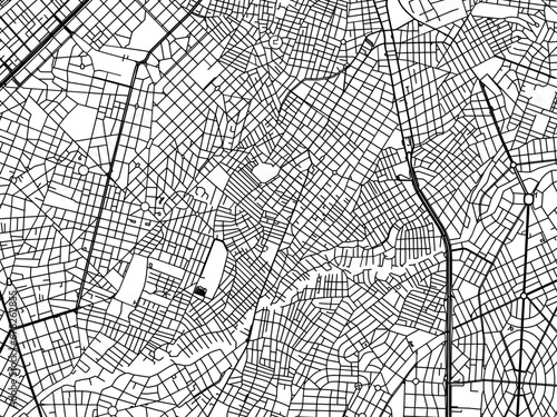 Vector road map of the city of Agios Dimitrios in Greece with black roads on a white background.