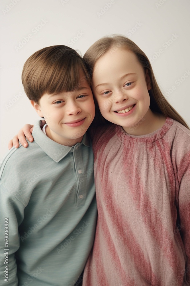 smiling friends with down syndrome, inclusion concept smiling friends with down syndrome, inclusion concept