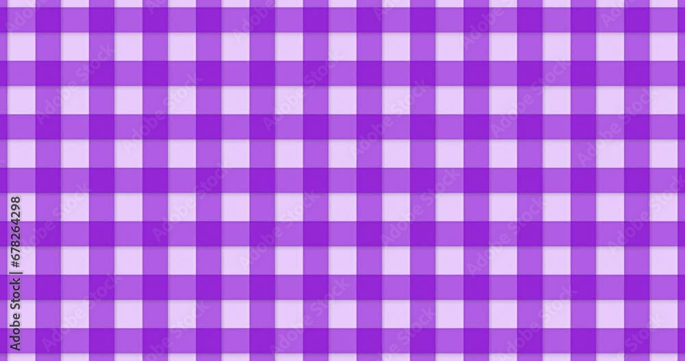 Animated Purple color check Gingham pattern moving left to right. Abstract flat motion graphics background. Animated Purple color check Gingham pattern moving left to right. Abstract flat motion graphics background.