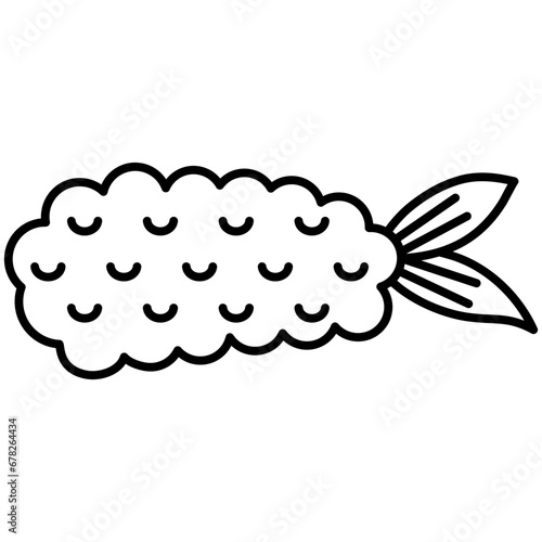 illustration of a tempura shrimp