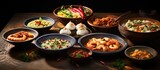Traditional assorted eastern cuisines dishes.