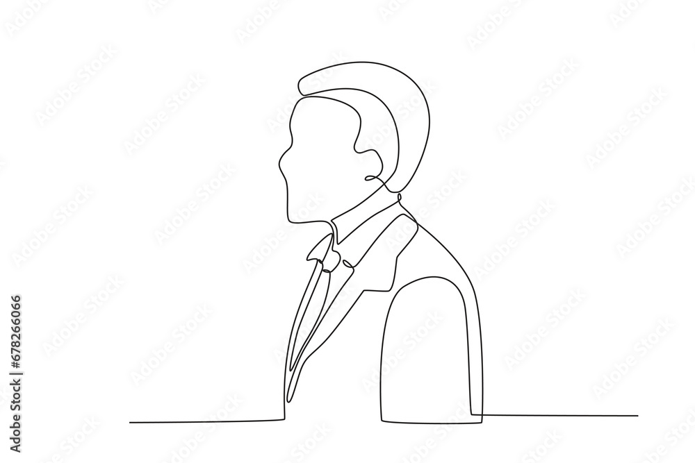 A man has black skin. Black history month one-line drawing A man has black skin. Black history month one-line drawing