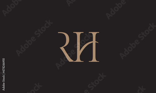 RH, HR, R , H , Abstract Letters Logo Monogram	