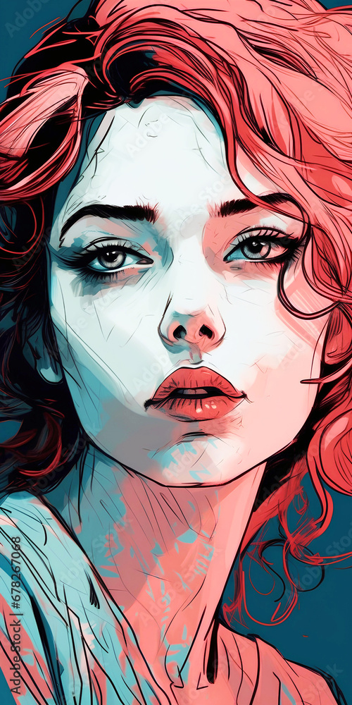 Obraz premium the face is cute and interesting in the style of light, Generative AI