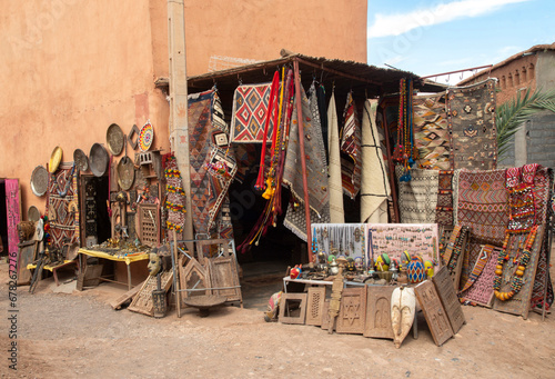 Traditional moroccan souvenirs market in Ait Ben Haddou, Morocco