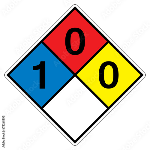 NFPA Diamond 704 1-0-0  Symbol Sign, Vector Illustration, Isolate On White Background Label. EPS10