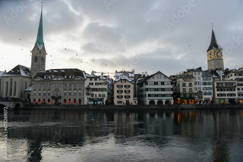 View at the center of Zurich on Switzerland