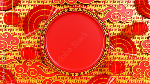 Happy chinese new year 2024 of dragon background photo