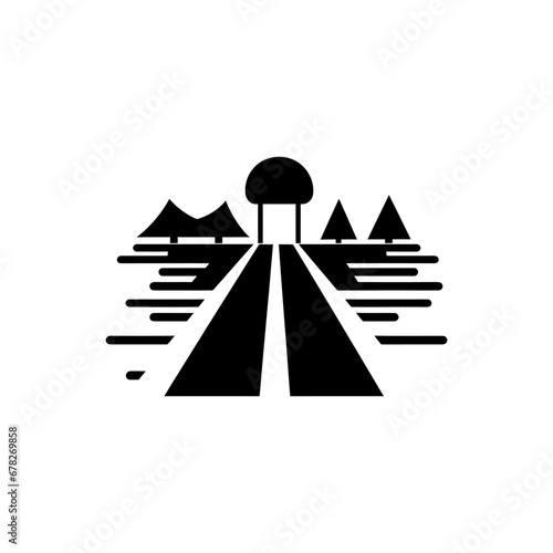 Flooded Roads Icon - Simple Vector Illustration