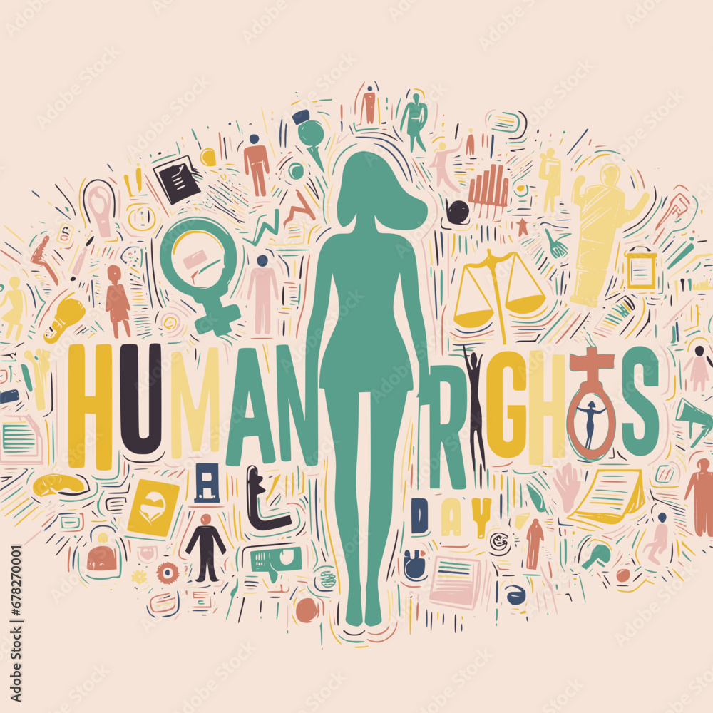 People Over Prejudice: International Human Rights Day Graphic, December 10 Celebration, Editable Concept illustration Vector People Over Prejudice: International Human Rights Day Graphic, December 10 Celebration, Editable Concept illustration Vector