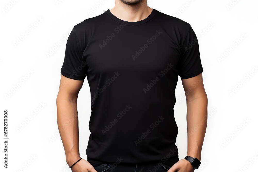 Black T-Shirt mockup template for design. Black T-Shirt mockup template for design.