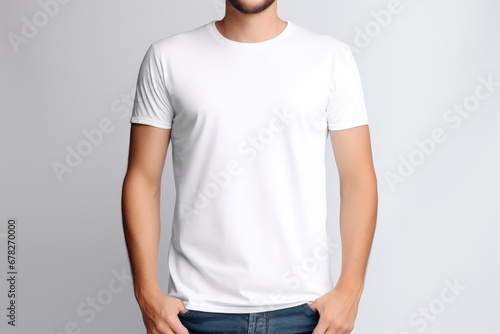 White T-Shirt mockup template for design.