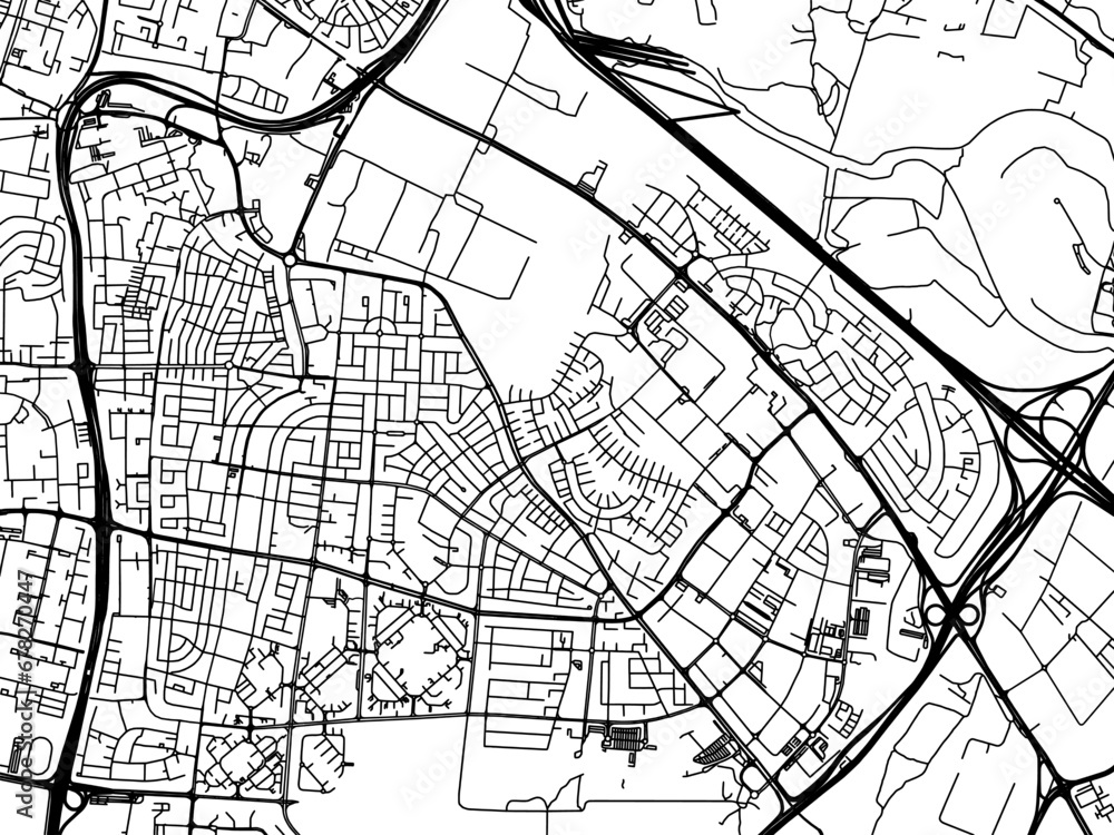 Vector road map of the city of Holon in Israel with black roads on a white background.