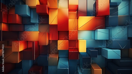 Fototapeta Naklejka Na Ścianę i Meble -  Colourful abstract 3d geometric background.