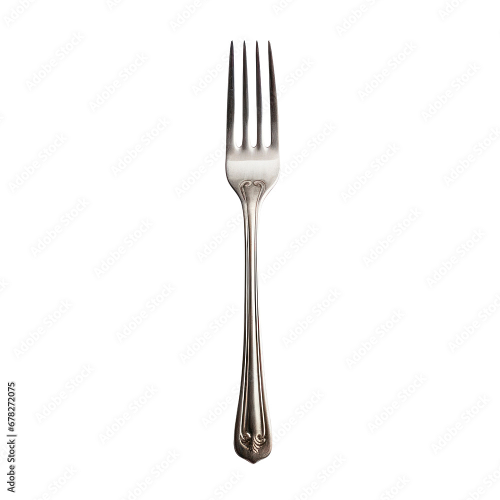 silver fork on a transparent background. silver fork on a transparent background.