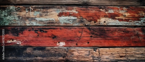 Red wooden planks for background.