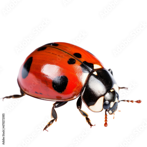 red ladybug on a transparent background.