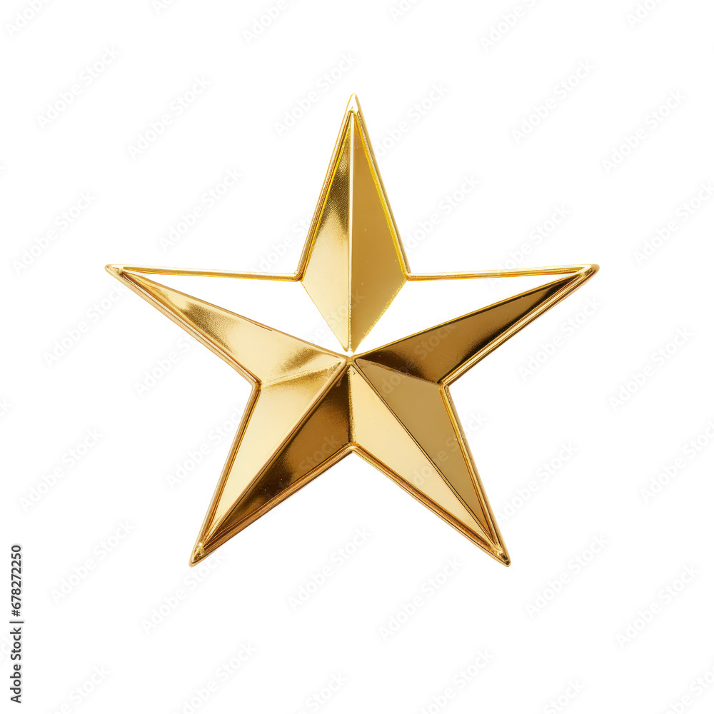 Obraz premium gold star on a transparent background.