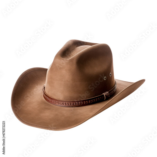 brown cowboy hat on a transparent background.