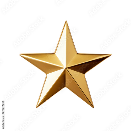 gold star on a transparent background.