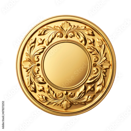 gold medallion on a transparent background. photo